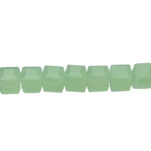 milky green crystal cube beads 4mm