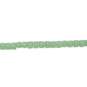 milky green crystal cube beads 4mm