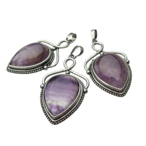 amethyst teardrop gemstone pendant