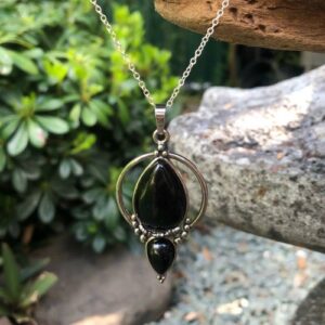 black onyx gemstone pendant