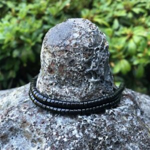 black onyx gemstone wheel beads