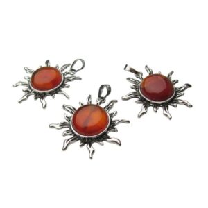carnelian sun gemstone pendant