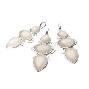 clear quartz gemstone pendant