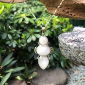 clear quartz gemstone pendant
