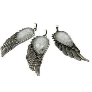 clear quartz gemstone wing pendant Australia