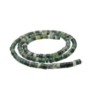 moss agate gemstone wheel heishi beads