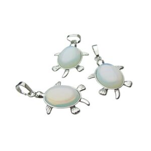 opalite turtle gemstone pendant