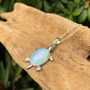 opalite turtle gemstone pendant