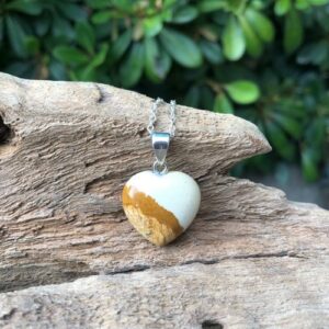 picture jasper gemstone heart pendant