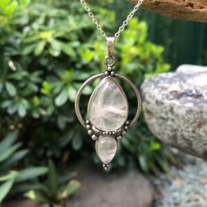 rose quartz gemstone pendant