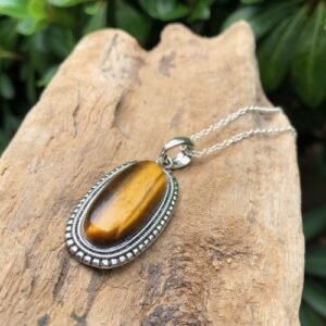 tiger eye gemstone pendant
