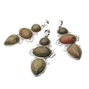 unakite gemstone pendant