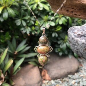 unakite gemstone pendant