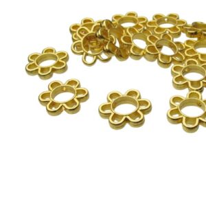 gold flower connector beads