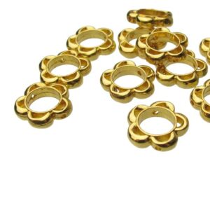 gold flower connector beads 8mm gap