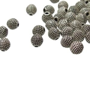 silver spotty spacer beads