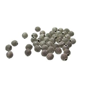 silver spotty spacer beads
