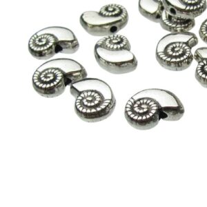 nautilus shell silver beads