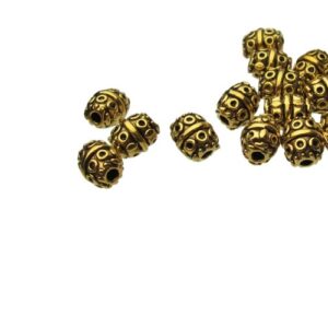 gold barrel metal beads