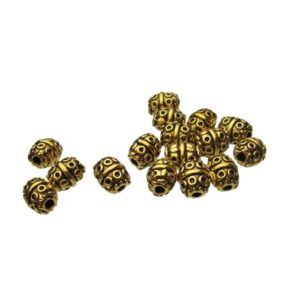 gold barrel metal beads