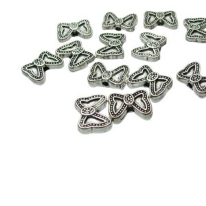 silver bow beads
