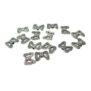 silver bow beads