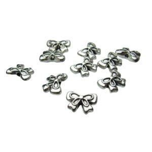 silver bow metal beads