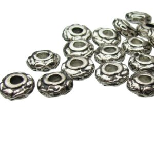 silver rondelle spacer beads