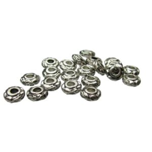 silver rondelle spacer beads