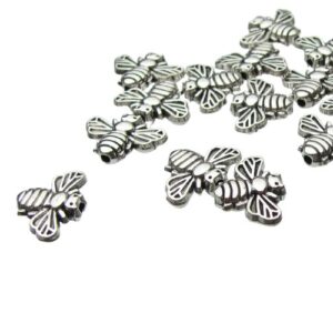 silver bee beads
