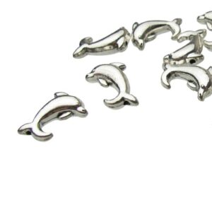 silver dolphin beads