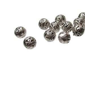 silver round spacer beads