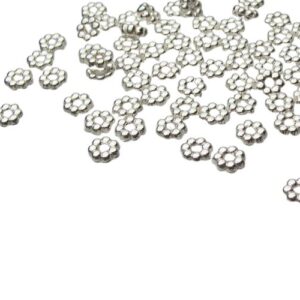 silver daisy spacer beads