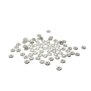 silver daisy spacer beads