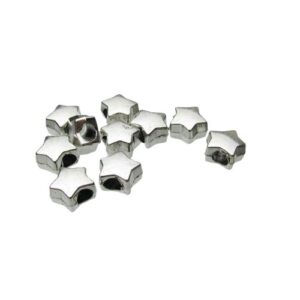 silver chunky star beads