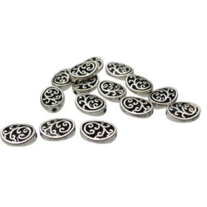 silver filigree oval beads