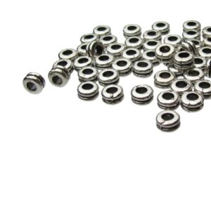 silver wheel spacer beads