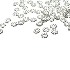silver daisy spacer beads