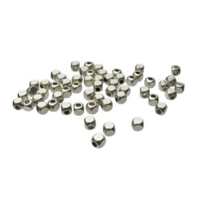 silver cube beads spacers