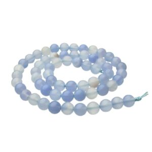 blue chalcedony 6mm round gemstone beads