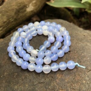 blue chalcedony 6mm round gemstone beads