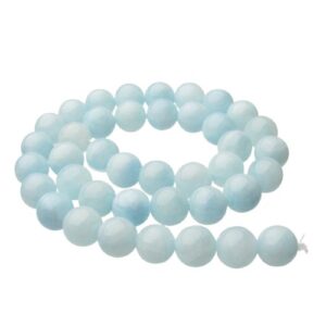 light blue dyed malay jade 10mm round gemstone beads