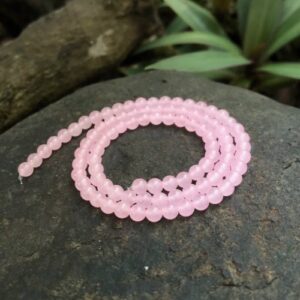 pink malay jade 4mm round gemstone beads
