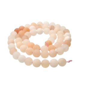 matte peach aventurine 6mm round beads