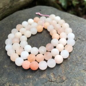 matte peach aventurine gemstone round beads 8mm