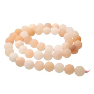matte peach aventurine gemstone round beads 8mm
