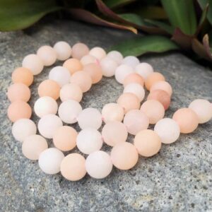 matte peach aventurine 8mm gemstone beads