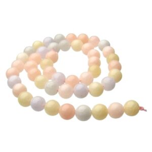 morganite jade 8mm round gemstone beads