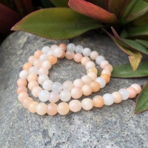 peachaventurine6mmroundbeads4 peach aventurine 6mm round gemstone beads Australia