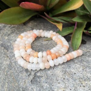 peach aventurine rondelle 4x6mm beads